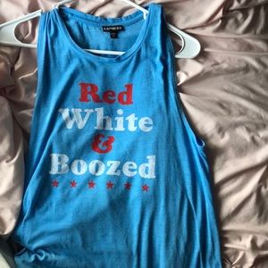Red white & boozed tank top